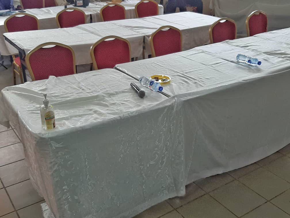  Empty seats of the Police Legal team 